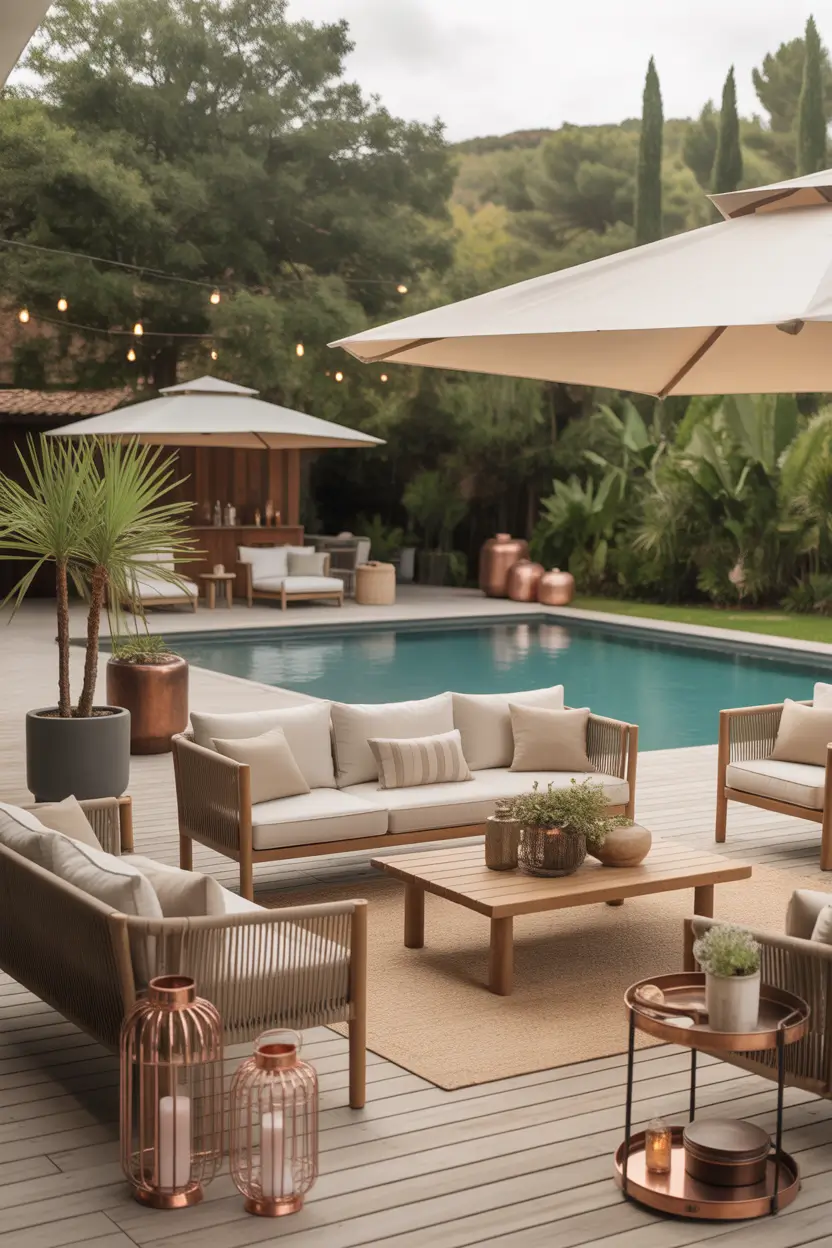 Outdoor Pool Area Above Ground 2026: Modern Deck, Decor & Lighting Ideas