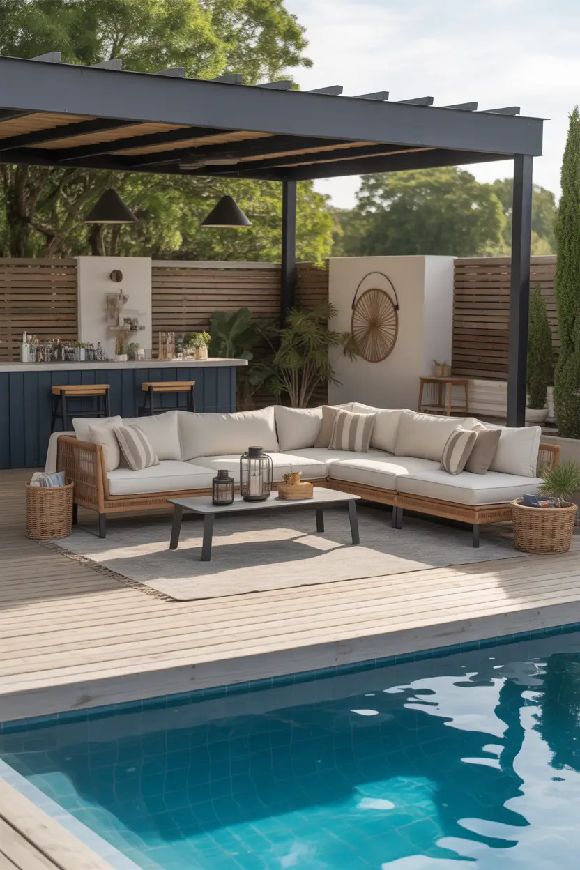 Outdoor Pool Area Above Ground 2026: Modern Deck, Decor & Lighting Ideas